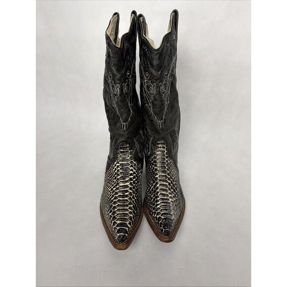 J.B. Dillon Men\'s Reserve Python JBR 1646 Black Cowboy Western Boots Size 9.5 B main image 11